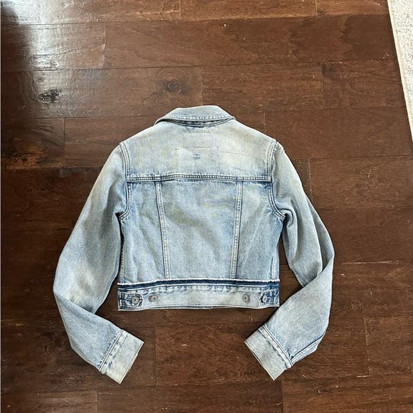 ALLSAINTS-Hay denim jacket-distressed blue-size Small-EUC-retail $160 - Picture 9 of 15